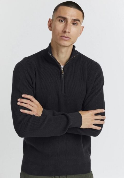Blend Fine Knitted Sweater Men with Half Zip - 100% Cotton - Image 7