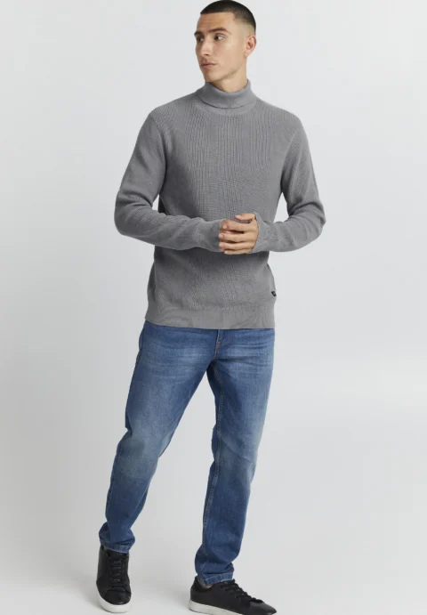 Blend Fine Knitted Sweater Men with Half Zip - 100% Cotton - Image 4